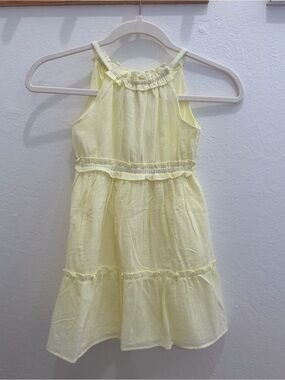 Janie and Jack Pale Yellow Ruffle Halter Dress